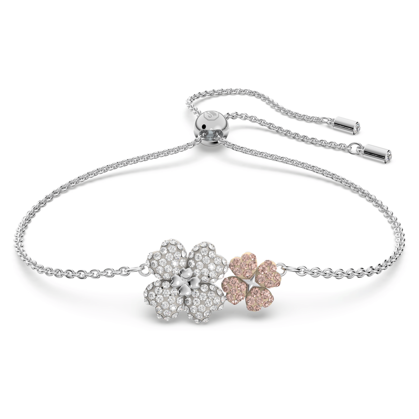 swarovski سوار latisha، على شكل زهرة، ألوان متعددة، طلاء روديوم