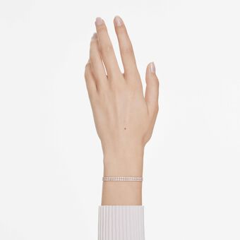 swarovski سوار تنس matrix، قطع مُستدير، لون أبيض، لمسة نهائية من الذهب الوردي عيار 18 قيراط