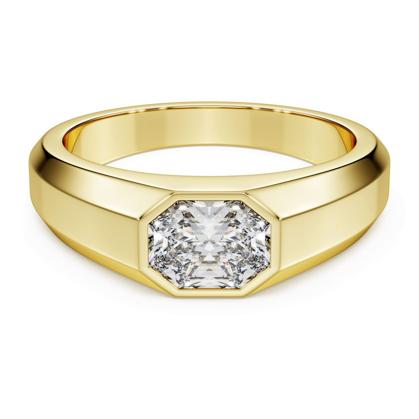 swarovski خاتم octagon، ألماس مُصنع في المختبر إجمالي 1 0 قيراط، شكل ثماني، ذهب أصفر عيار 18 قيراط
