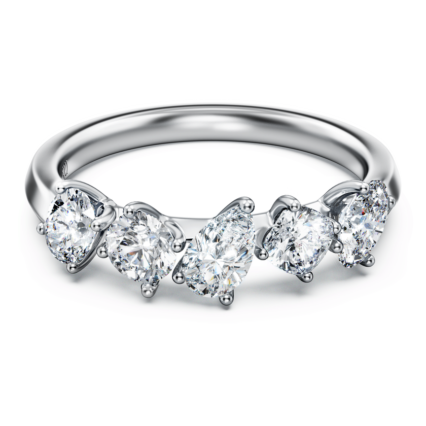 swarovski خاتم galaxy، ألماس مُصنع في المختبر إجمالي 1 قيراط، أشكال متنوعة، ذهب أبيض عيار 18 قيراط