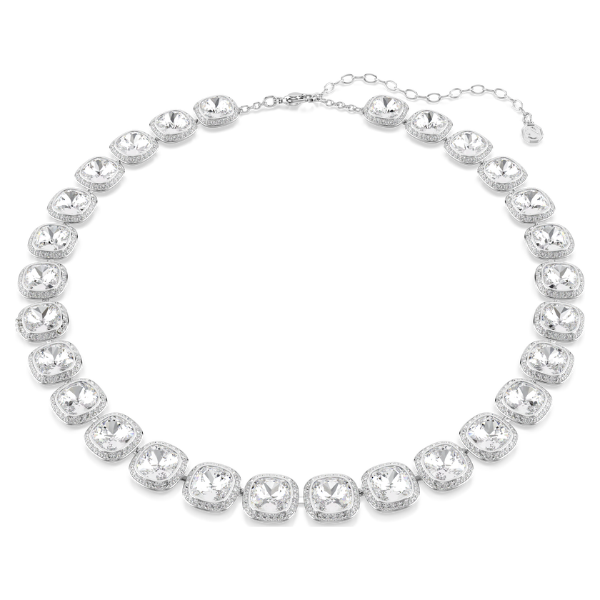 swarovski عقد una angelic، قطع كوشن، لون أبيض، طلاء روديوم