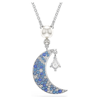 swarovski قلادة symbolica، قطع مُستدير، قمر، لون أزرق، طلاء روديوم
