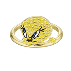 خاتم Looney Tunes Tweety Motif ، أصفر ، مطلي باللون الذهبي