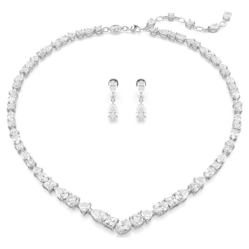 swarovski طقم mesmera، قطع متنوع، لون أبيض، طلاء روديوم