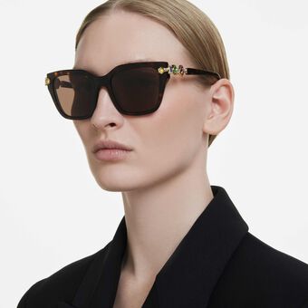swarovski نظارة شمسية، شكل مربع، لون بني