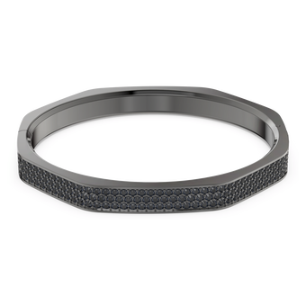 swarovski سوار dextera، شكل ثماني، لون أسود، طلاء روثينيوم