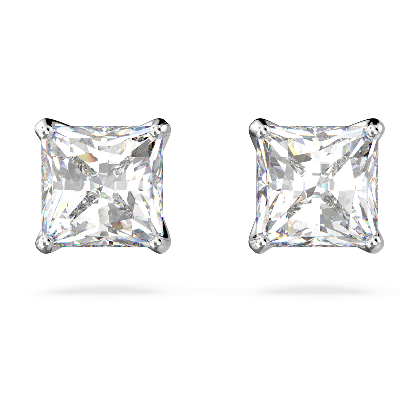 swarovski أقراط attract للأذن المثقوبة، لون أبيض، طلاء روديوم