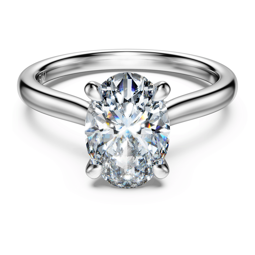 swarovski خاتم سوليتير eternity، ألماس مُصنع في المختبر بإجمالي 2 قيراط، شكل بيضاوي، ذهب أبيض عيار 18