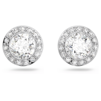 swarovski أقراط angelic للأذن المثقوبة، لون أبيض، طلاء روديوم