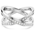 swarovski delta ring round cut white rhodium plated