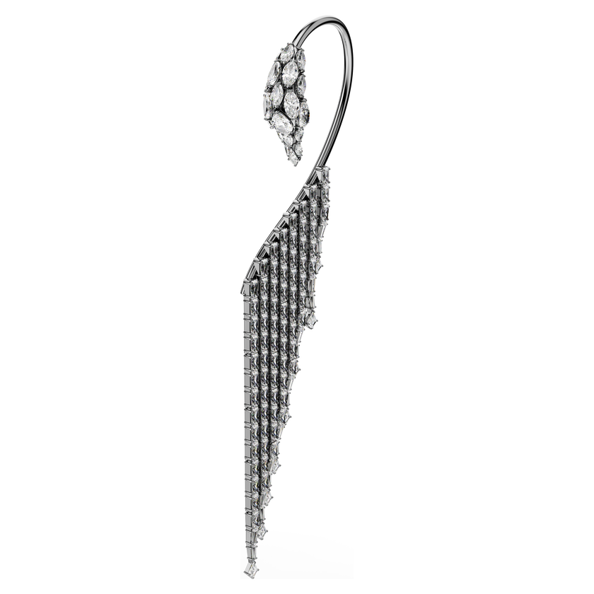 swarovski حلية الأذن the vienna collection، شكل بجعة، لون أبيض، طلاء روثينيوم