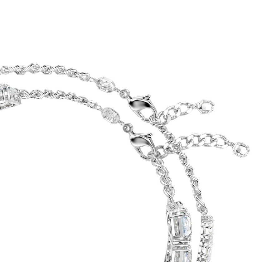 swarovski عقد من عدة طبقات millenia، قطع متنوع، لون أبيض، طلاء روديوم