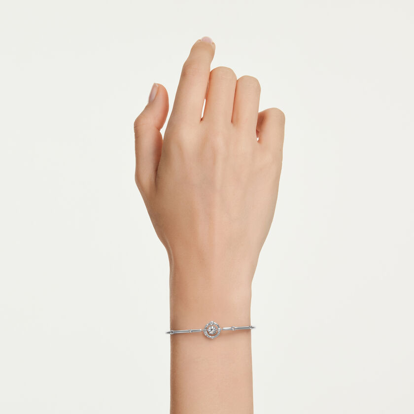 swarovski سوار constella، قطع مستدير، حجر متراقص، لون أبيض، طلاء روديوم