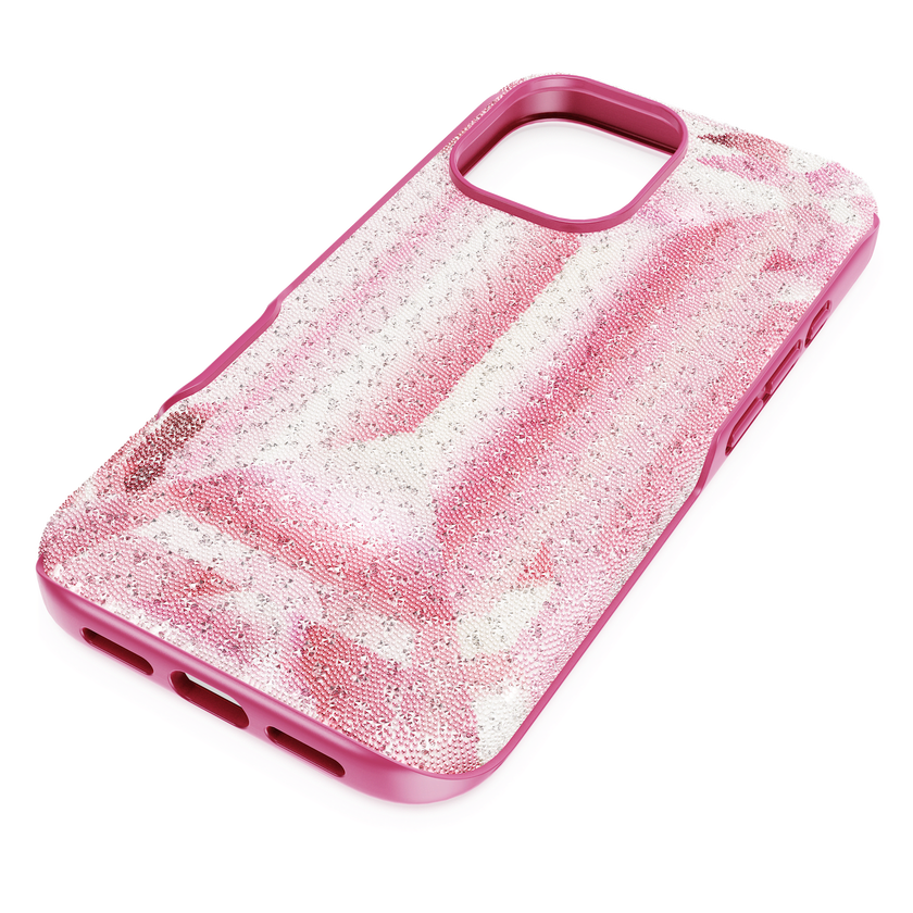 swarovski حافظة هاتف ذكي high، طبعة بنقشة الكريستال، iphone  16، لون وردي