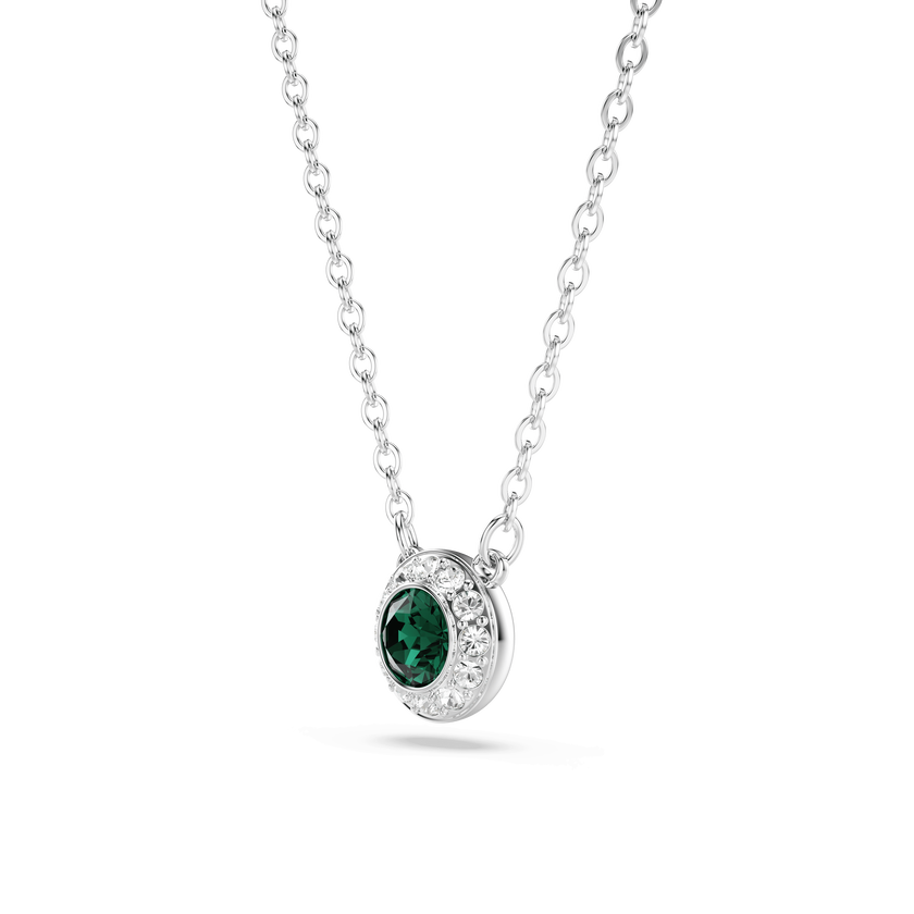 swarovski قلادة una angelic، قطع مُستدير، لون أخضر، طلاء روديوم