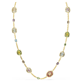 swarovski سلسلة chroma، قطع مُثَمَّن، ألوان متعددة، طلاء باللون الذهبي