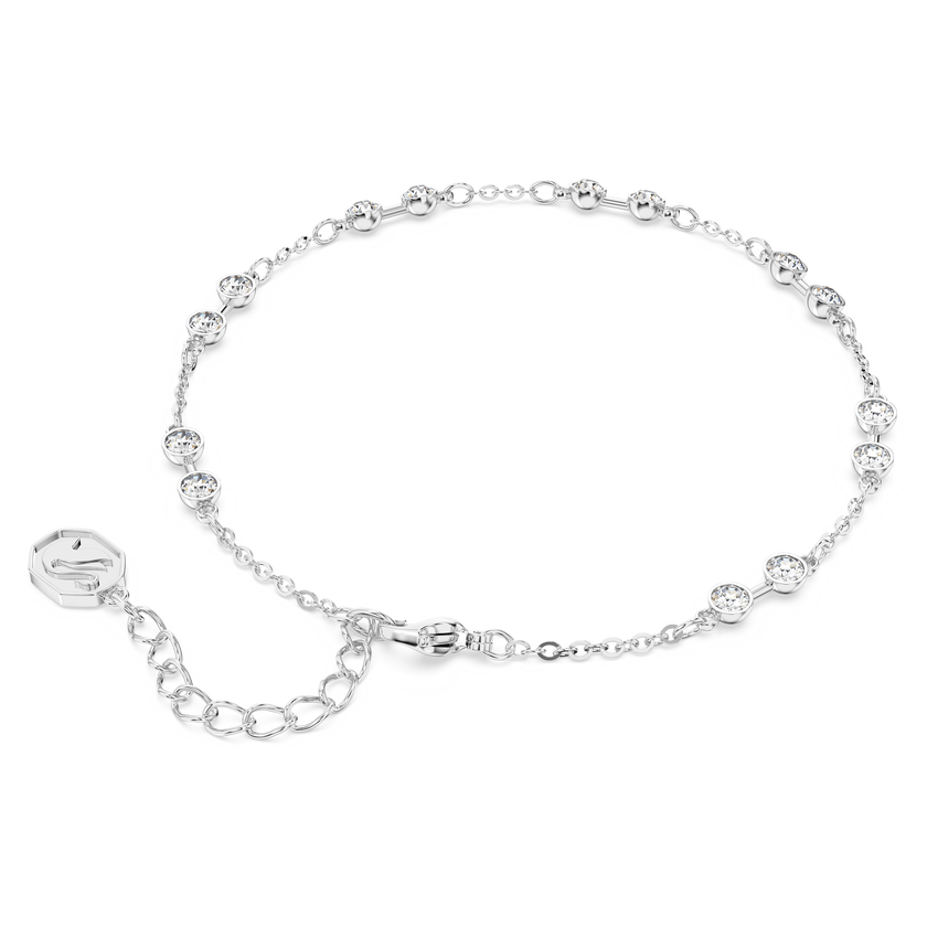 swarovski سوار منسدل من مجموعة remix collection من سواروفسكي، قطع مستدير، لون أبيض، طلاء روديوم
