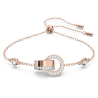 swarovski سوار hollow، لون أبيض، طلاء ذهبي وردي