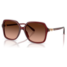 swarovski نظارات شمسية، شكل مربع، sk6067، لون عنابي