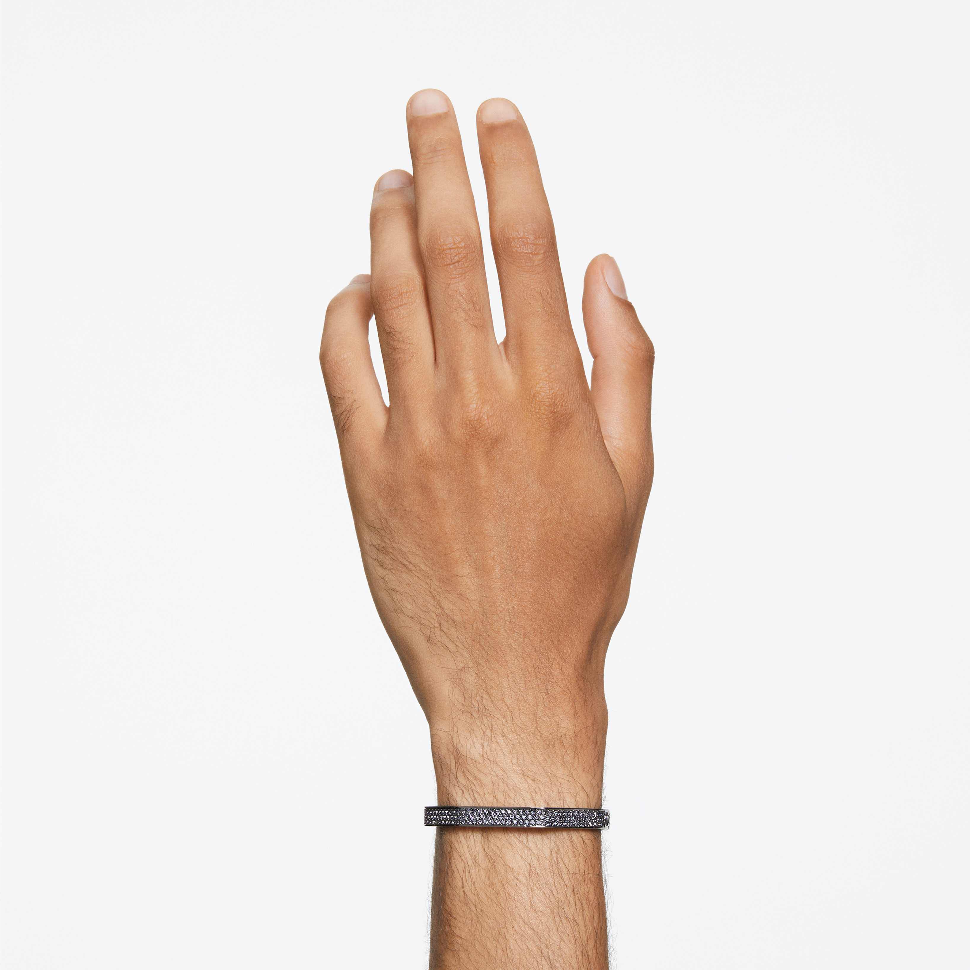 swarovski سوار dextera، شكل ثماني، لون أسود، طلاء روثينيوم