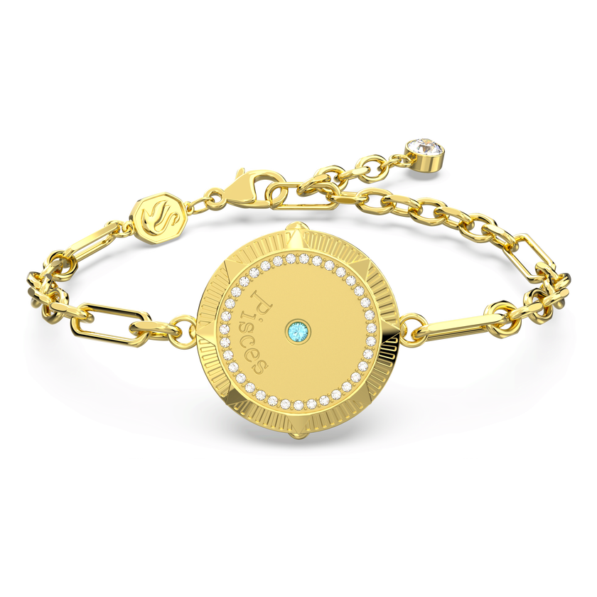 swarovski سوار zodiac، pisces، لون ذهبي، طلاء بلون ذهبي