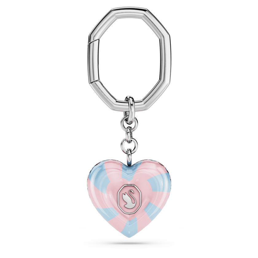swarovski حلقة مفاتيح dulcis، قطع على شكل قلب، ألوان متعددة، طلاء روديوم