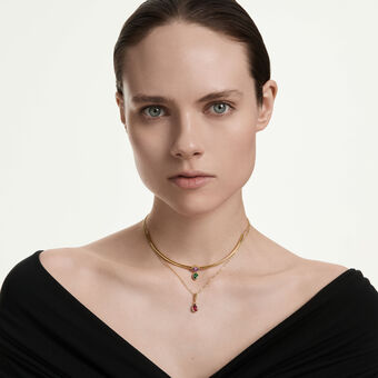 swarovski عقد بطبقات imber، قطع متنوع، ألوان متعددة، لمسة نهائية من الذهب عيار 18 قيراط
