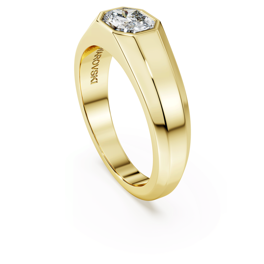 swarovski خاتم octagon، ألماس مُصنع في المختبر إجمالي 1 0 قيراط، شكل ثماني، ذهب أصفر عيار 18 قيراط