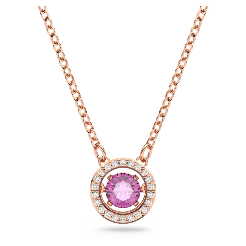 swarovski قلادة sparkling dance، لون بنفسجي، طلاء ذهبي وردي