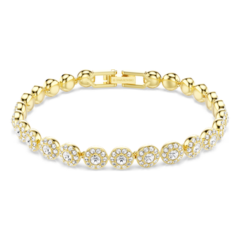 swarovski una angelic bracelet  round cut  white  gold tone plated