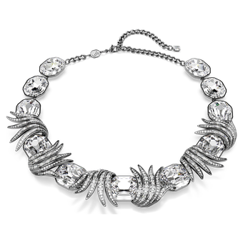 swarovski عقد the vienna collection، شكل ريشة، لون أبيض، طلاء روثينيوم