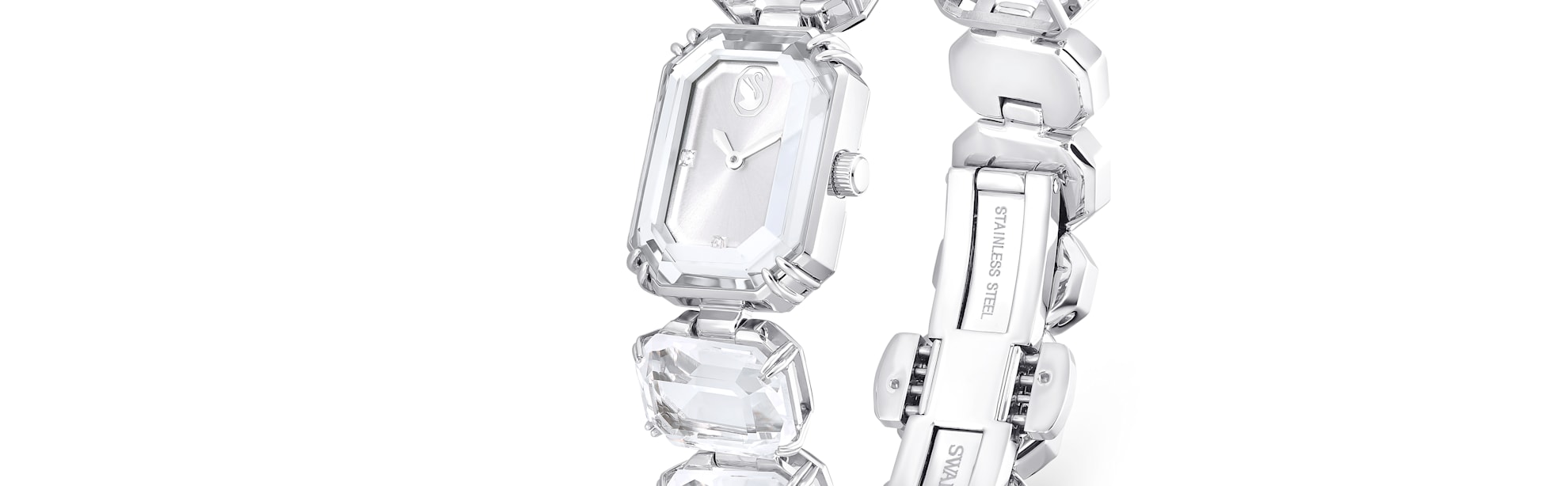 swarovski ساعات باللون الأبيض