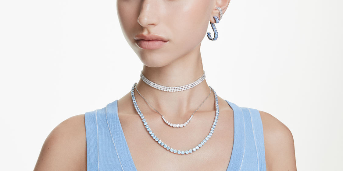 swarovski عقود تنس مرصعة بالكريستال